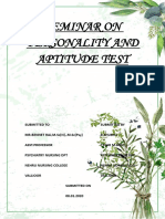 Seminar On Personality and Aptitude Test