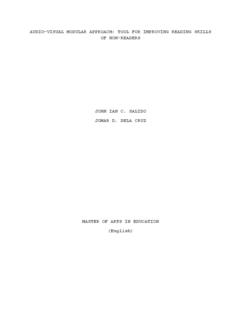 Audio-Visual Modular Approach | PDF | English Language | Literacy