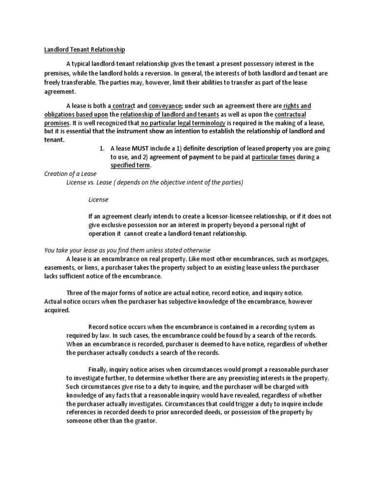 Landlord Tenant Essay Template | PDF | Leasehold Estate | Landlord