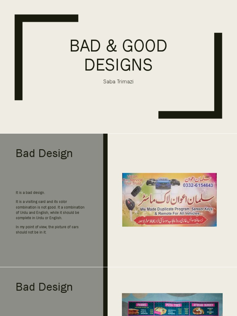 Bad vs Good Design Examples | PDF