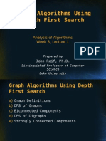 Graph Algorithms Using Depth First Search: Analysis of Algorithms Week 8, Lecture 1