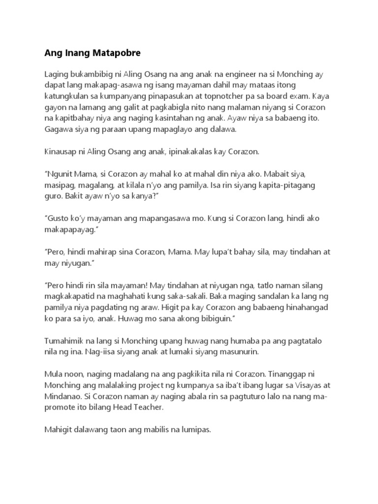 Ang Inang Matapobre | PDF