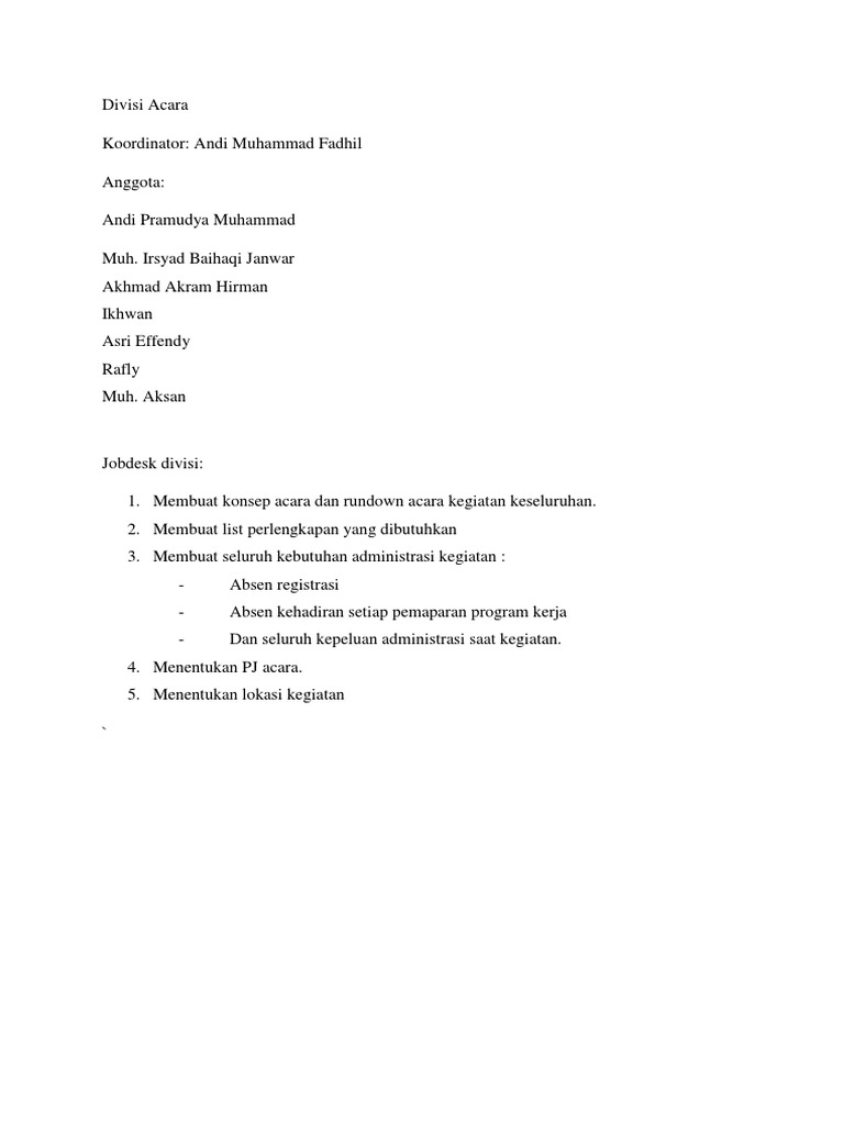 Susunan Teamwork Musyker | PDF