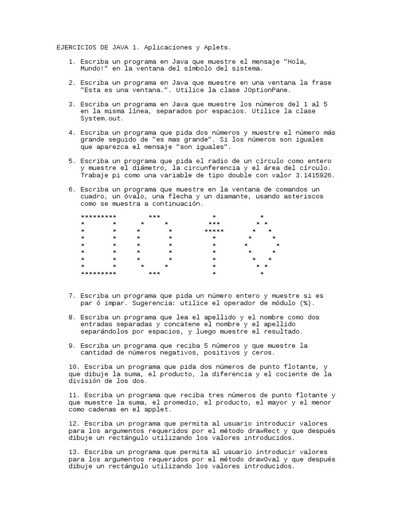 Ejercicios de Java para Practicar | PDF | Matemática Elemental | Números