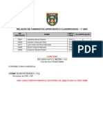 Relação de Candidatos Aprovados e Classificados - 1º Ano - CMBH