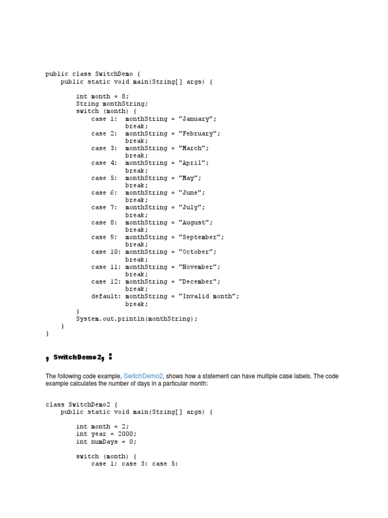 Switch Statement Example PDF Data Type String Science)