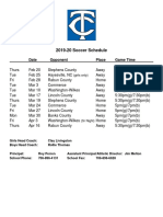 2019-20 Tchs Soccer Schedule