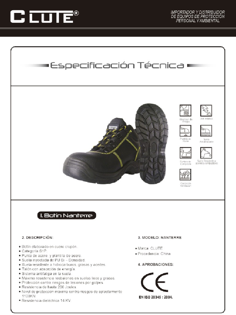 FICHA TECNICA - Zapato de Seguridad Clute PDF |