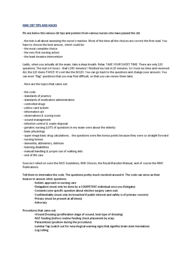 Free Nmc Cbt Exam Center Near Me