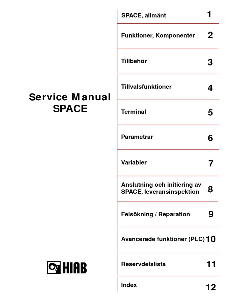 HIAB SPACE Service Manual PDF