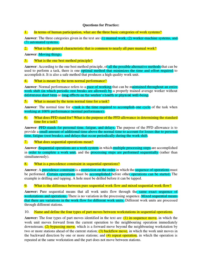 Work Systems and Performance Analysis | PDF | Sequence | Business