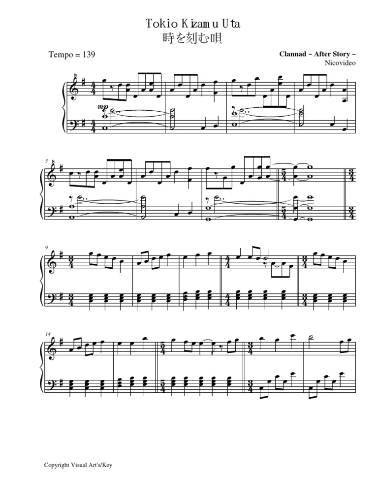Toki Wo Kizamu Uta Lyrics English