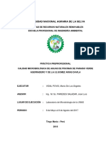 PPP Calidad Microbiológica de Aguas de Piscinas de Paraiso Verde Aserradero y de La I.E. Gomez Ar