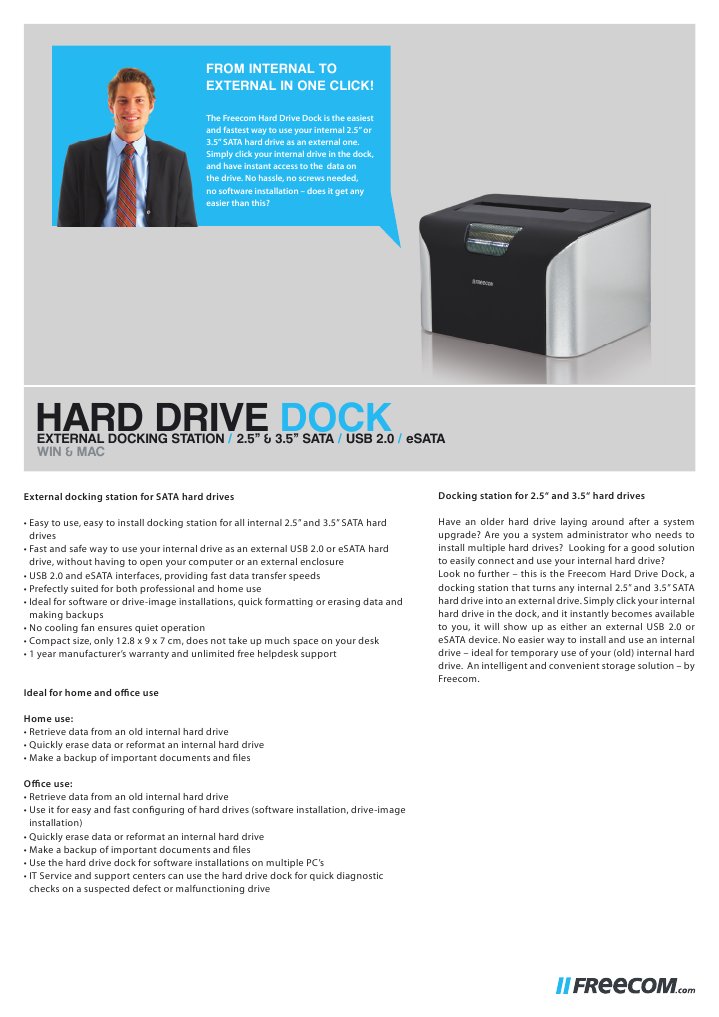 Freecom Dock | PDF | Hard Disk Drive | Usb
