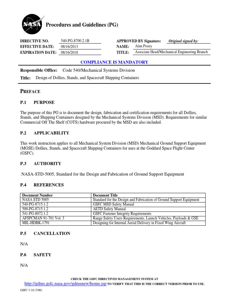 Design Guidelines for Spacecraft Support Equipment | PDF ...