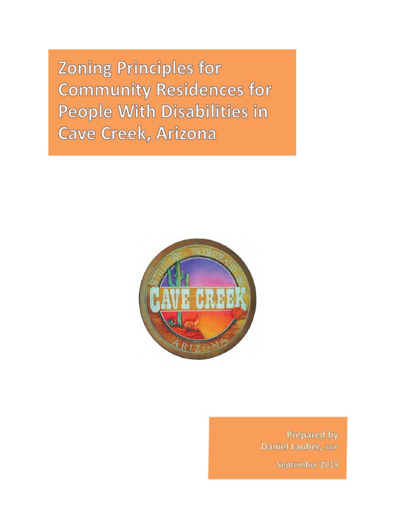 Zoning Principles For Community Residences For People With Disabilities