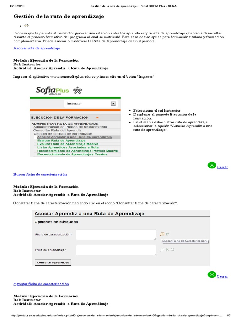 Cómo asociar aprendices a una ruta de aprendizaje en el portal SOFIA ...
