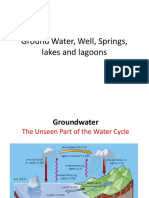 Lectures NOTE - Groundwater, Springs and Wells