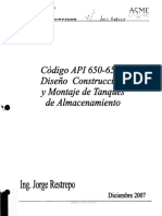 Codigo API 650-653 Diseño Construccion y Montaje de Tanques de Almacenamiento PDF