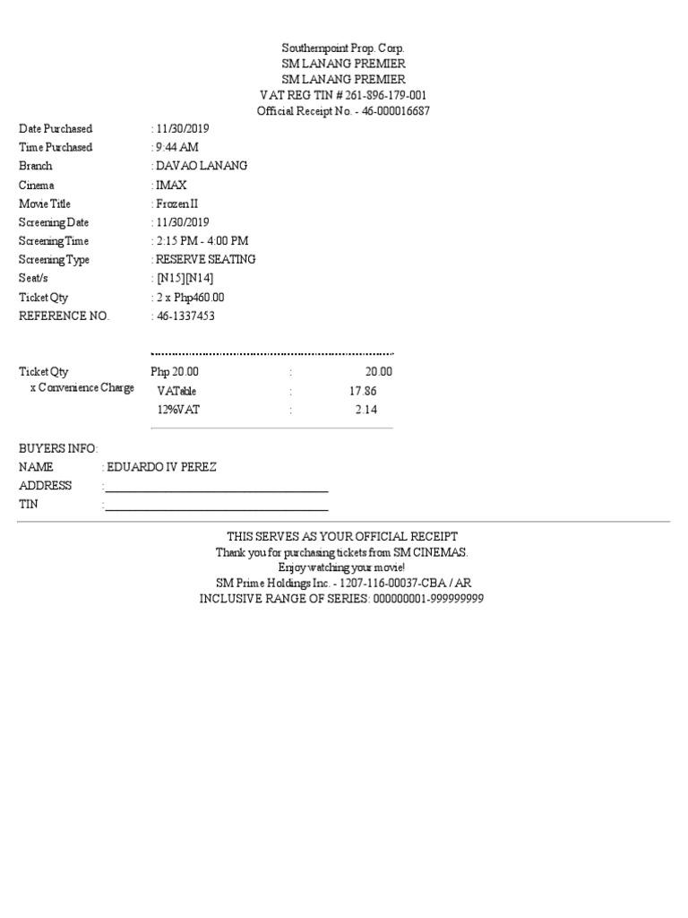 sm lanang cinema tickets