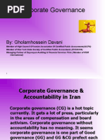 Corporate Governance: By: Gholamhossein Davani