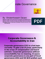 Corporate Governance: By: Gholamhossein Davani