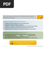 SAP GoingLive Check For VAR Service Desk