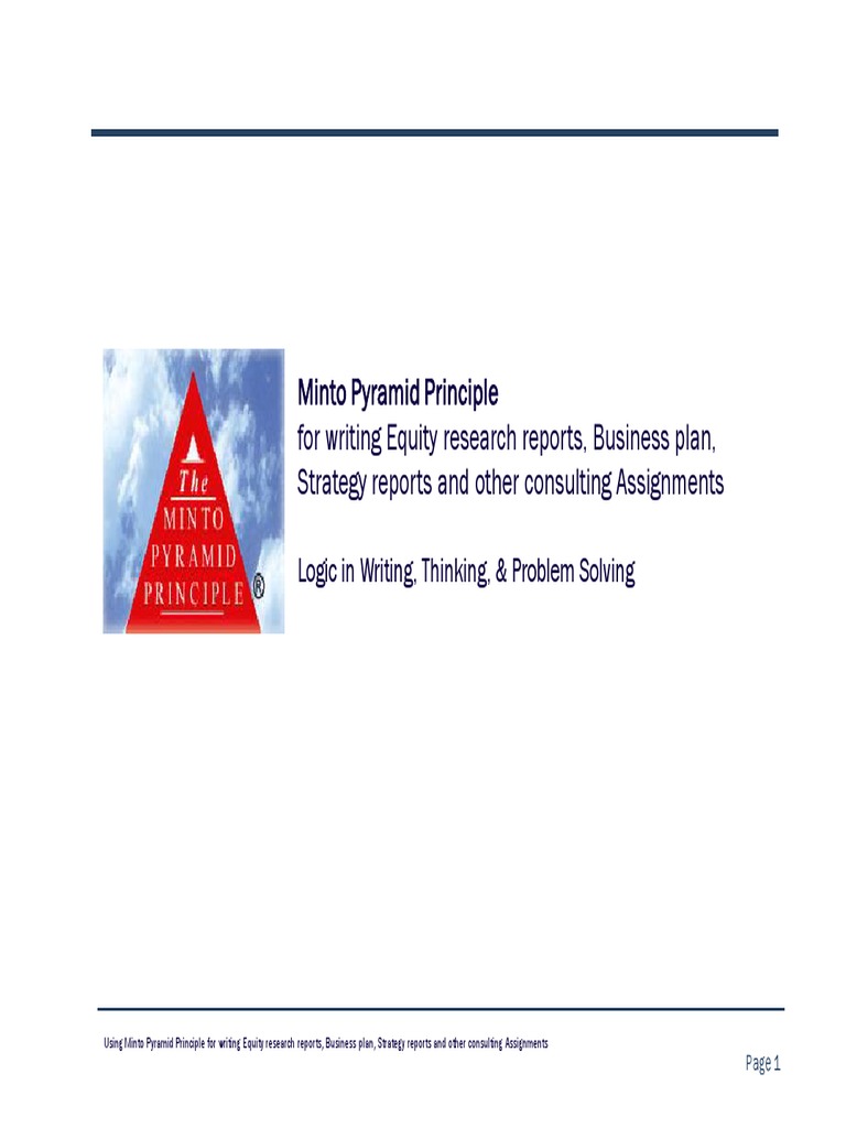 Minto - S Pyramid Principle PDF | PDF | Chart | Mind