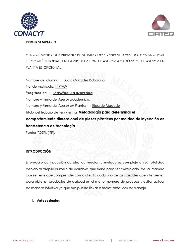 Metodologia para Establecer El Control Dimensional de Piezas | PDF | El ...