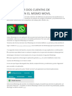 Cómo tener dos cuentas de WhatsApp en un solo móvil