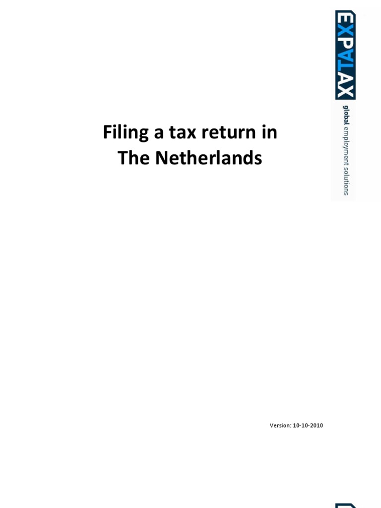 Brochure Filing A Tax Return in The Netherlands PDF Tax