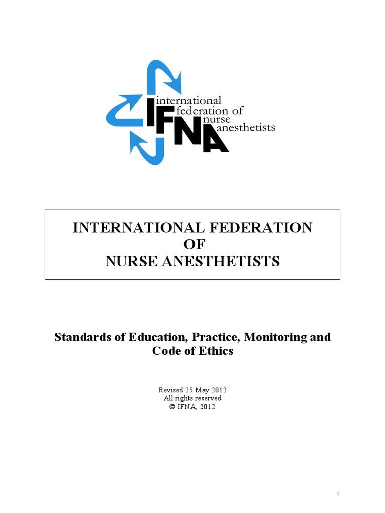2012 IFNA Standards Codes 2012 | PDF | Nursing | Anesthesia