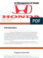 Honda's Global Supply Chain Management