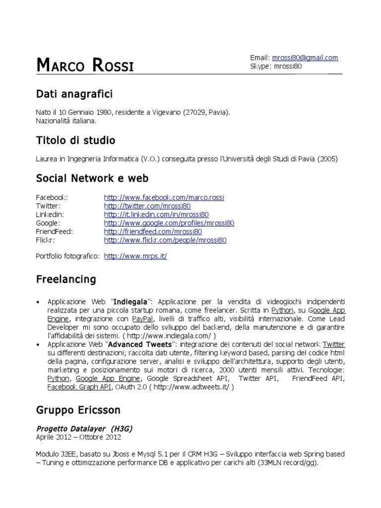 Curriculum vitae examples pdf image