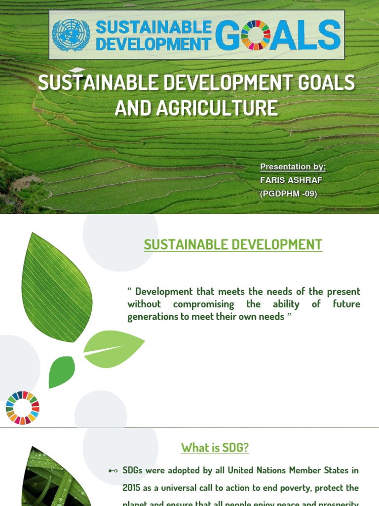 Sustainable Development Goals and Agriculture PDF Sustainability