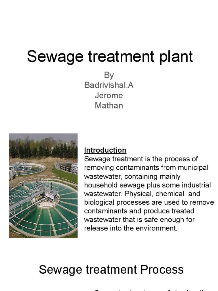 Sewage Treatment Plant | PDF | Sewage Treatment | Waste Treatment ...