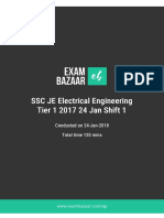 SSC Je Electrical Engineering Tier 1 2017 24 Jan Shift 1