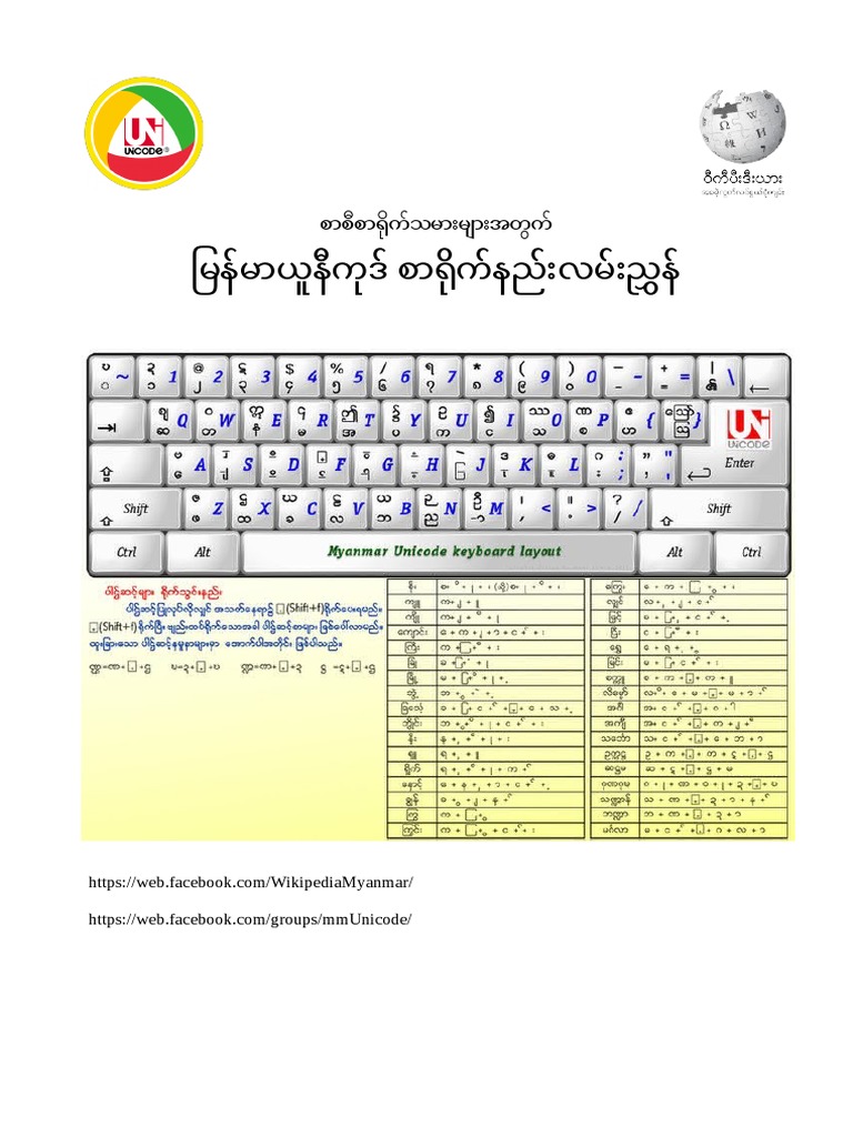 မြန်မာယူနီကုဒ် စာရိုက်နည်းလမ်းညွှန် | PDF
