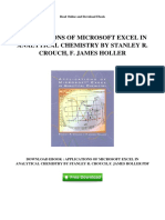 Applications of Microsoft Excel in Analytical Chemistry by Stanley R Crouch F James Holler