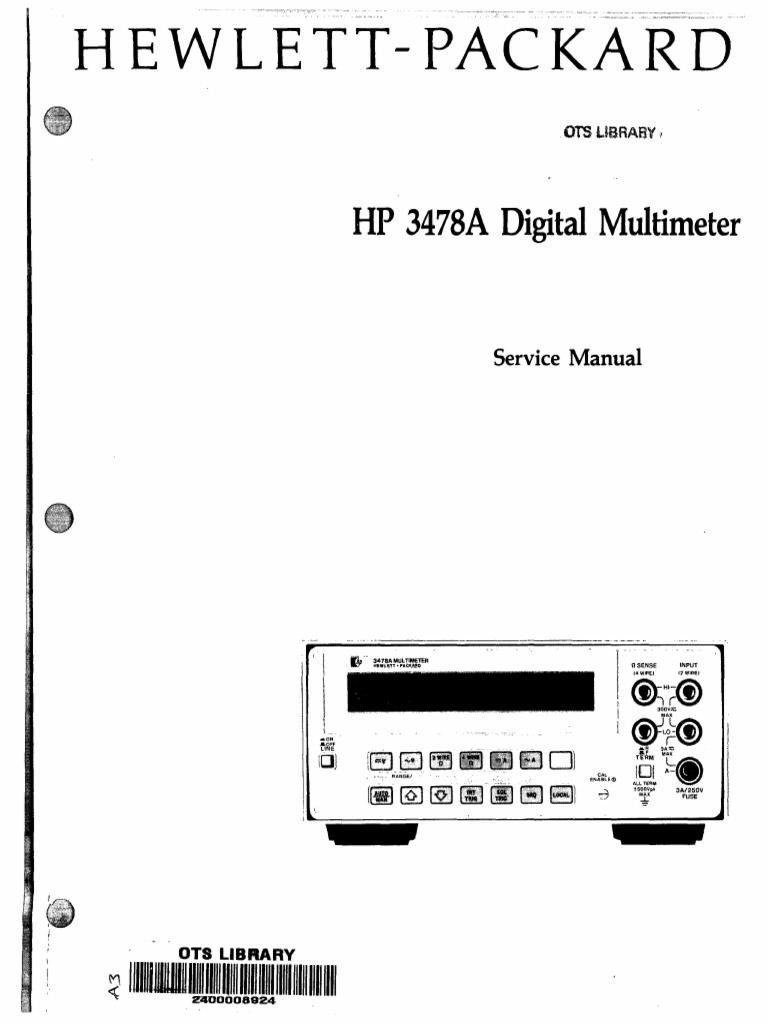 HP3478 Service Manual PDF | PDF | Electrical Engineering | Electromagnetism