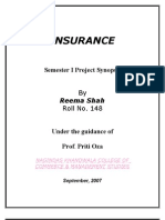 Insurance: Semester I Project Synopsis