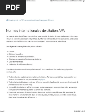 Normes Internationales De Citation Apa Echecs Des Sports