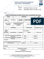 Cerere de Inscriere in Camin Pentru Anul Universitar 2019 2020