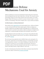 20 Common Defense Mechanisms Used For Anxiety