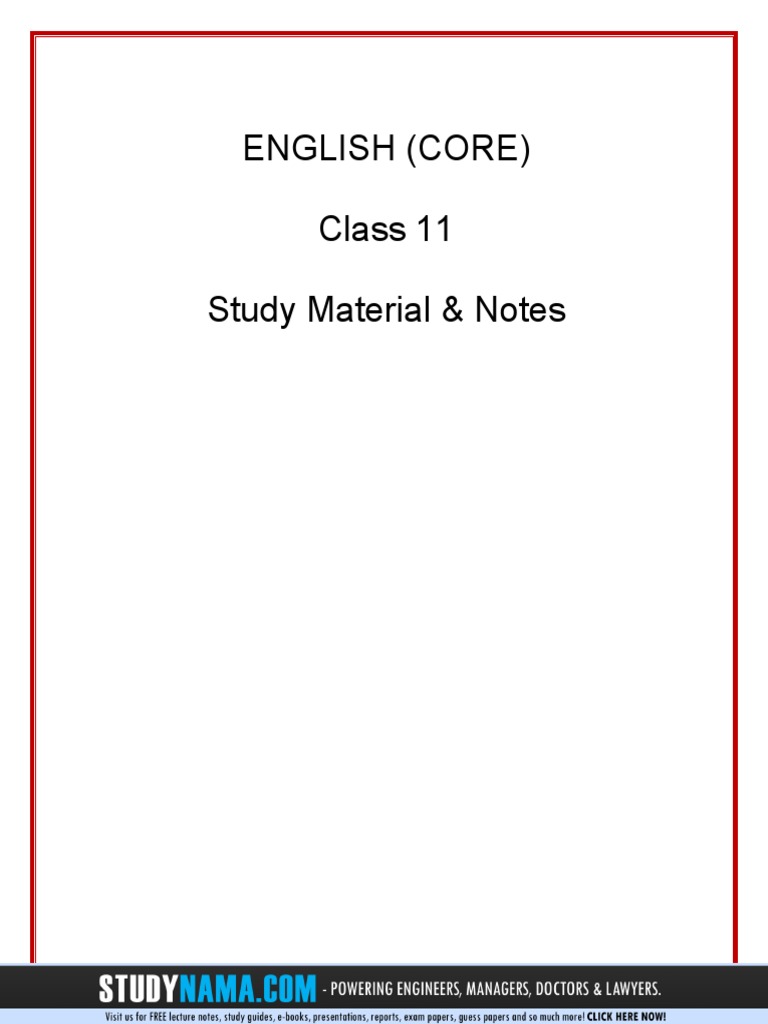 class 11 english core reference book pdf