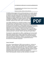 Estresse Ocupacional e Síndrome de Burnout No Exercício Profissional Da Psicologia