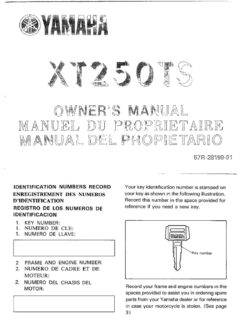 1986 XT250 TS PDF | PDF