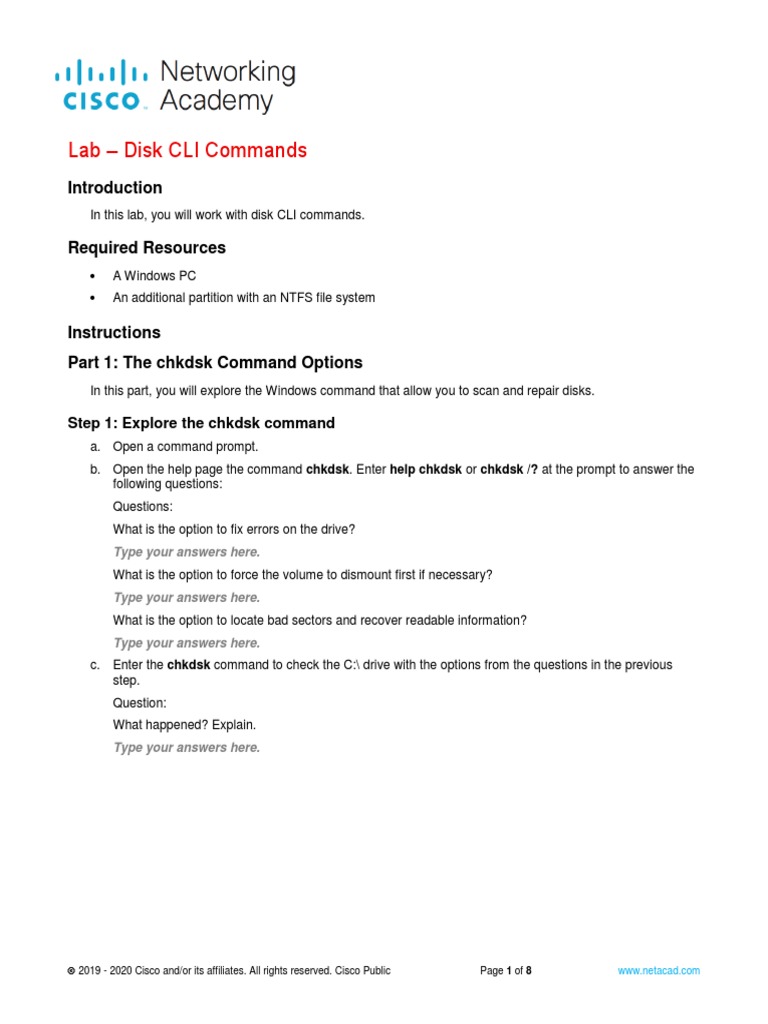 11 4 3 2+Lab+-+Disk+CLI+Commands | PDF | File System | Hard Disk Drive