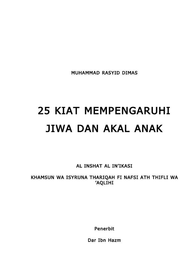 25 Kiat Mempengaruhi Jiwa Dan Akal Anak Pdf