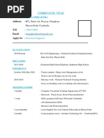 Curriculum Vitae: Education | PDF | Cambodia | Email